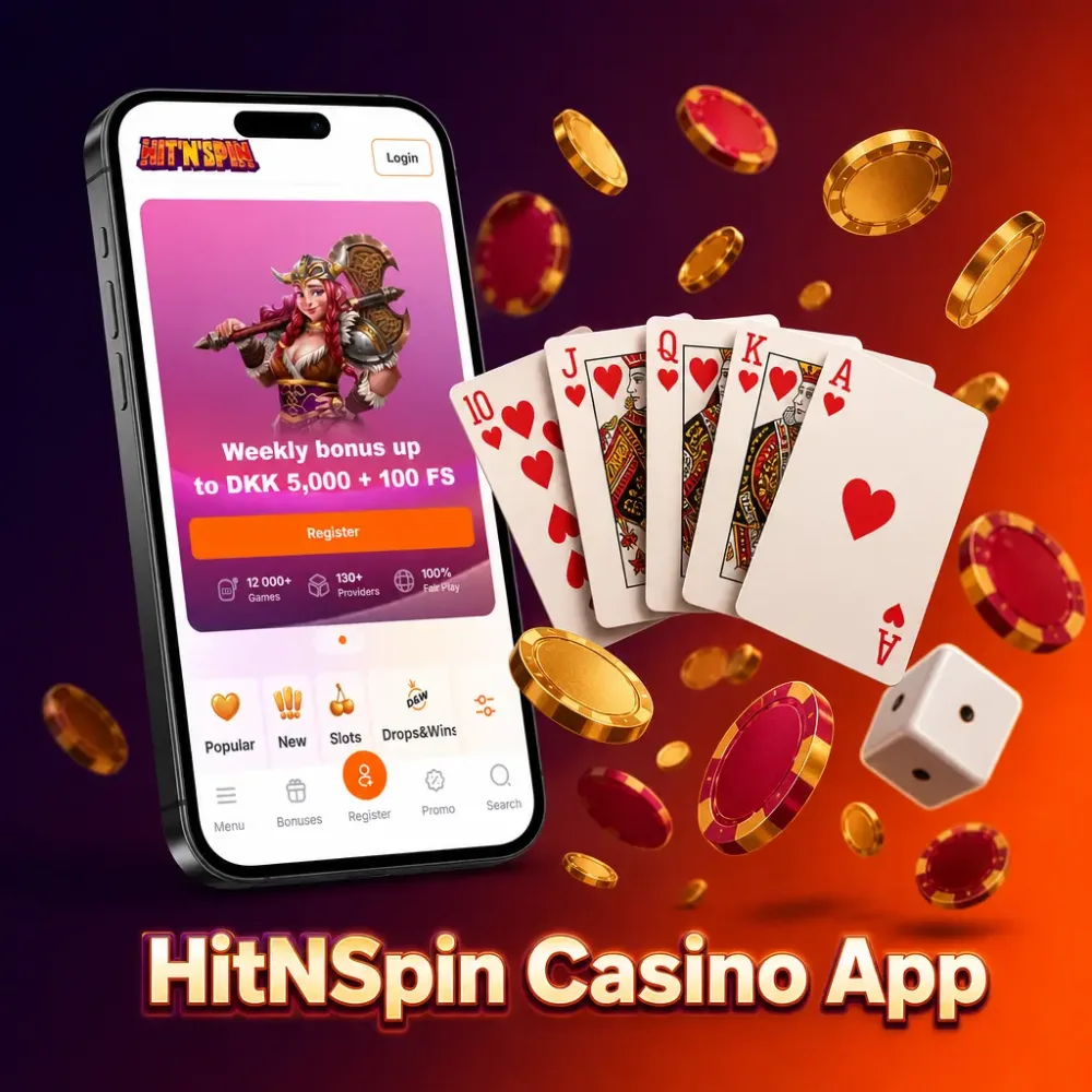 Casinospil i HitnSpin appen paa mobilen
