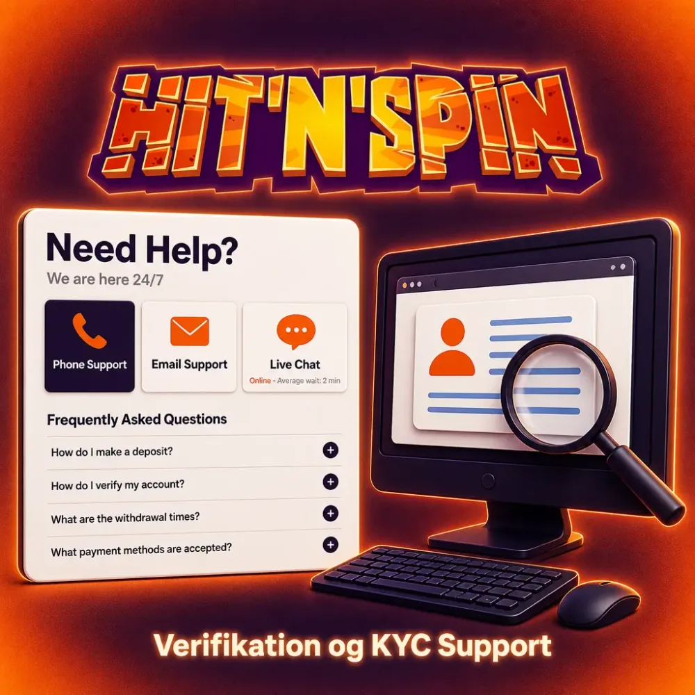 Verificering af konto og KYC-dokumenter hos HitnSpin